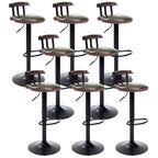 Tabourets de bar ronds en cuir de style industriel, réglables