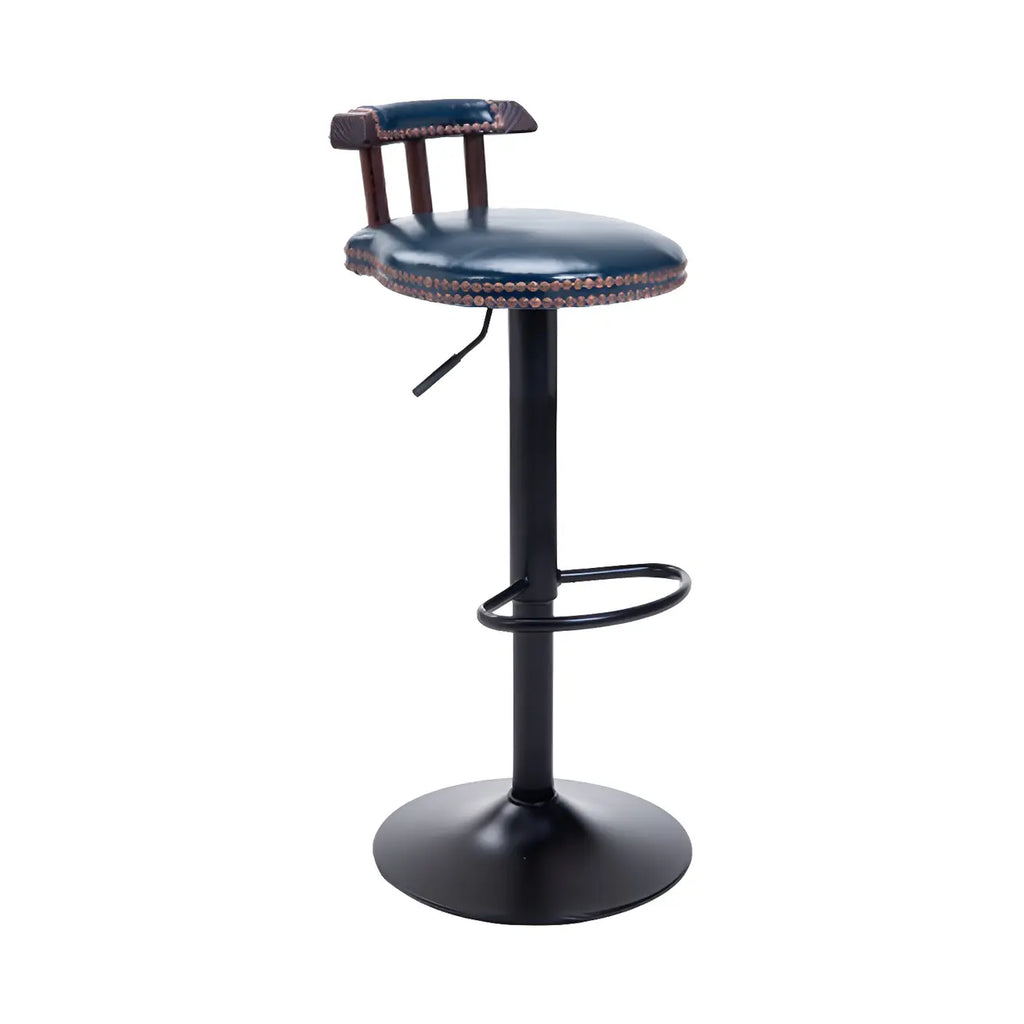Tabourets de bar ronds en cuir de style industriel, réglables