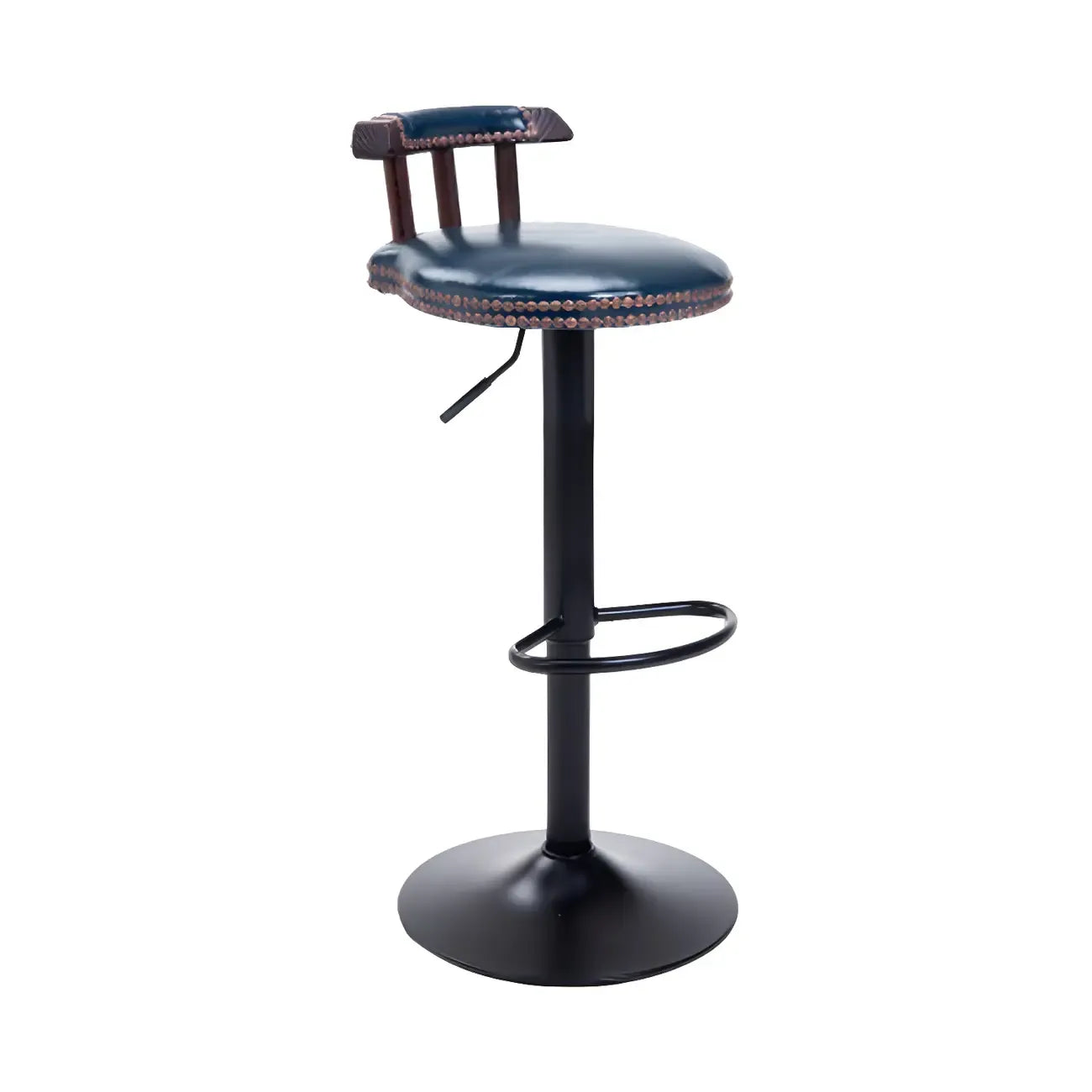 Tabourets de bar ronds en cuir de style industriel, réglables
