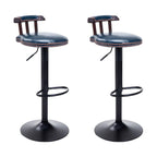Tabourets de bar ronds en cuir de style industriel, réglables