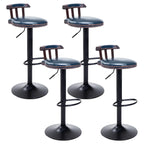Tabourets de bar ronds en cuir de style industriel, réglables