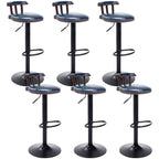 Tabourets de bar ronds en cuir de style industriel, réglables