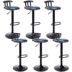 Tabourets de bar ronds en cuir de style industriel, réglables