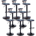 Tabourets de bar ronds en cuir de style industriel, réglables
