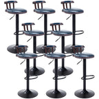 Tabourets de bar ronds en cuir de style industriel, réglables