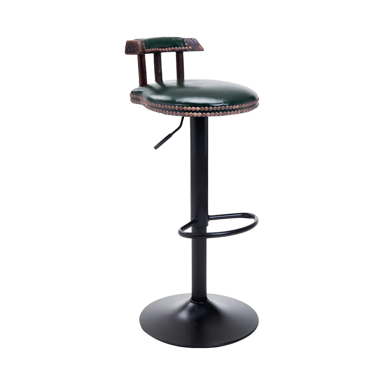 Tabourets de bar ronds en cuir de style industriel, réglables