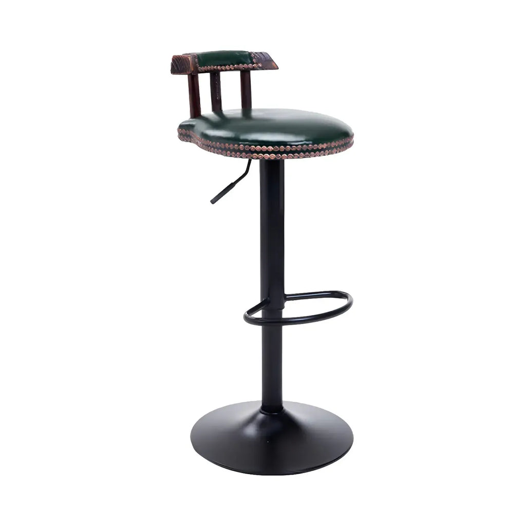 Tabourets de bar ronds en cuir de style industriel, réglables