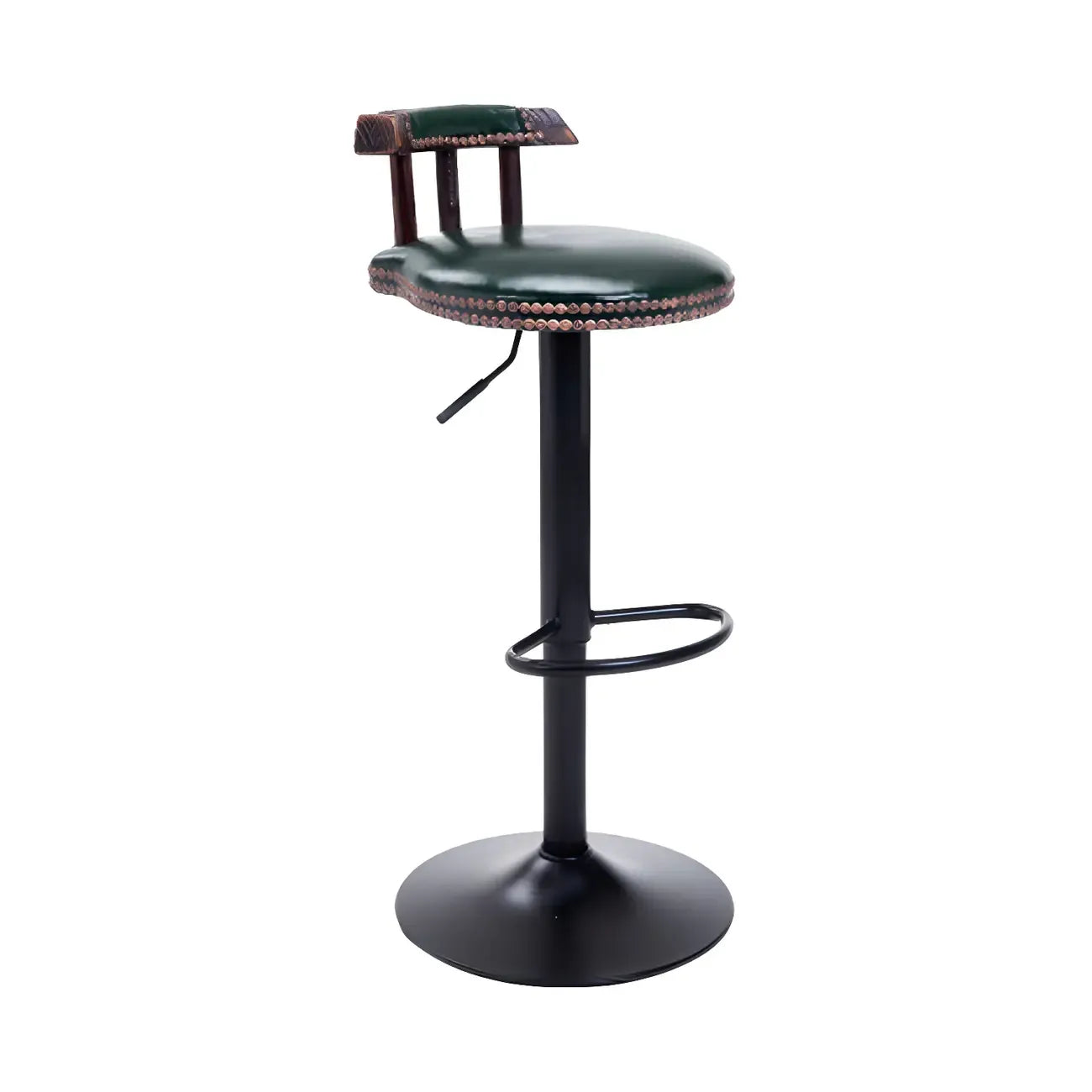 Tabourets de bar ronds en cuir de style industriel, réglables