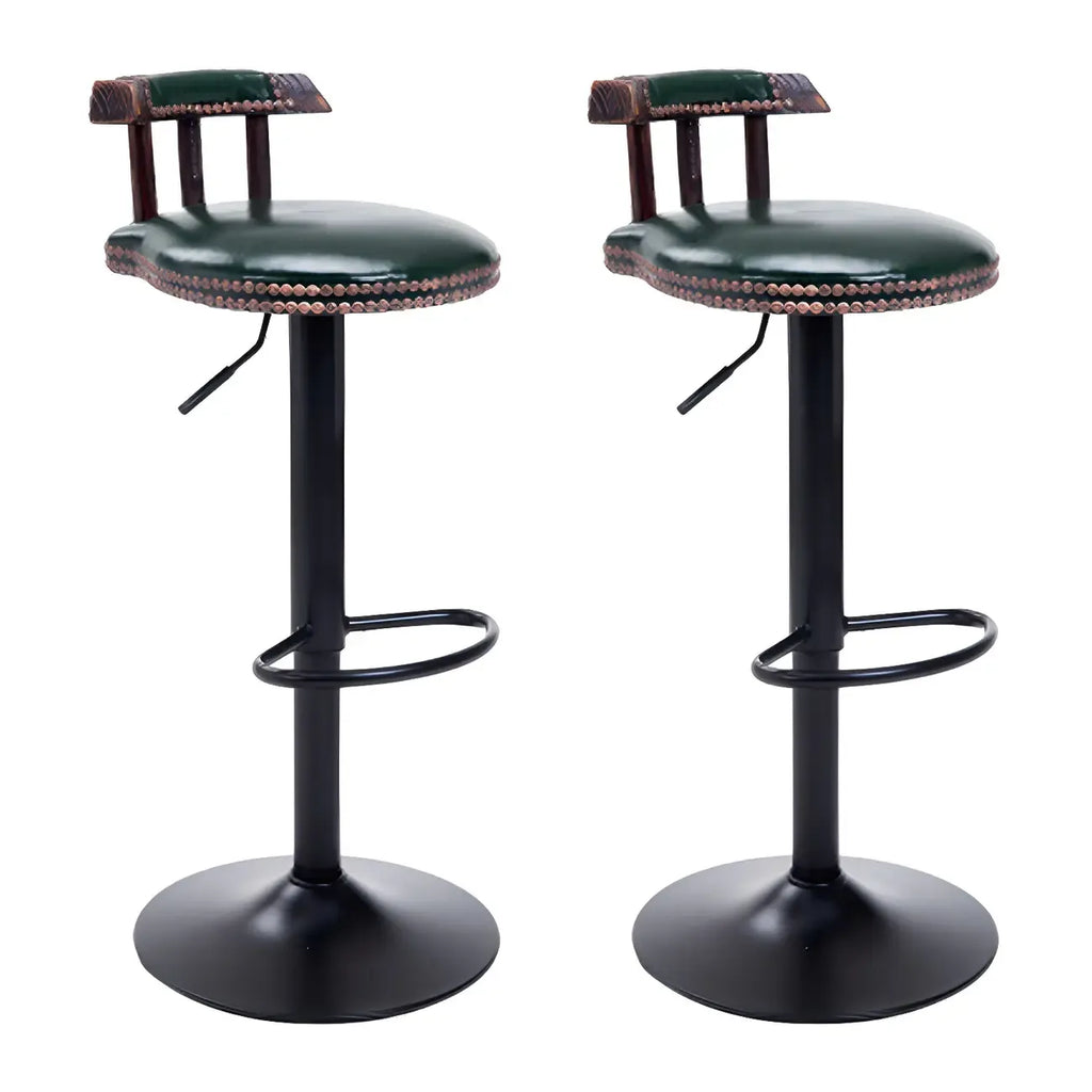 Tabourets de bar ronds en cuir de style industriel, réglables