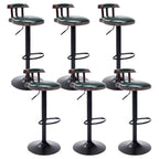 Tabourets de bar ronds en cuir de style industriel, réglables