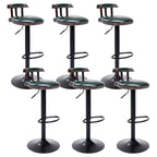 Tabourets de bar ronds en cuir de style industriel, réglables
