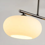 Suspension contemporaine en verre dépoli pour îlot central
