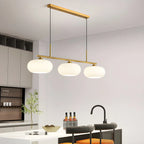 Suspension contemporaine en verre dépoli pour îlot central