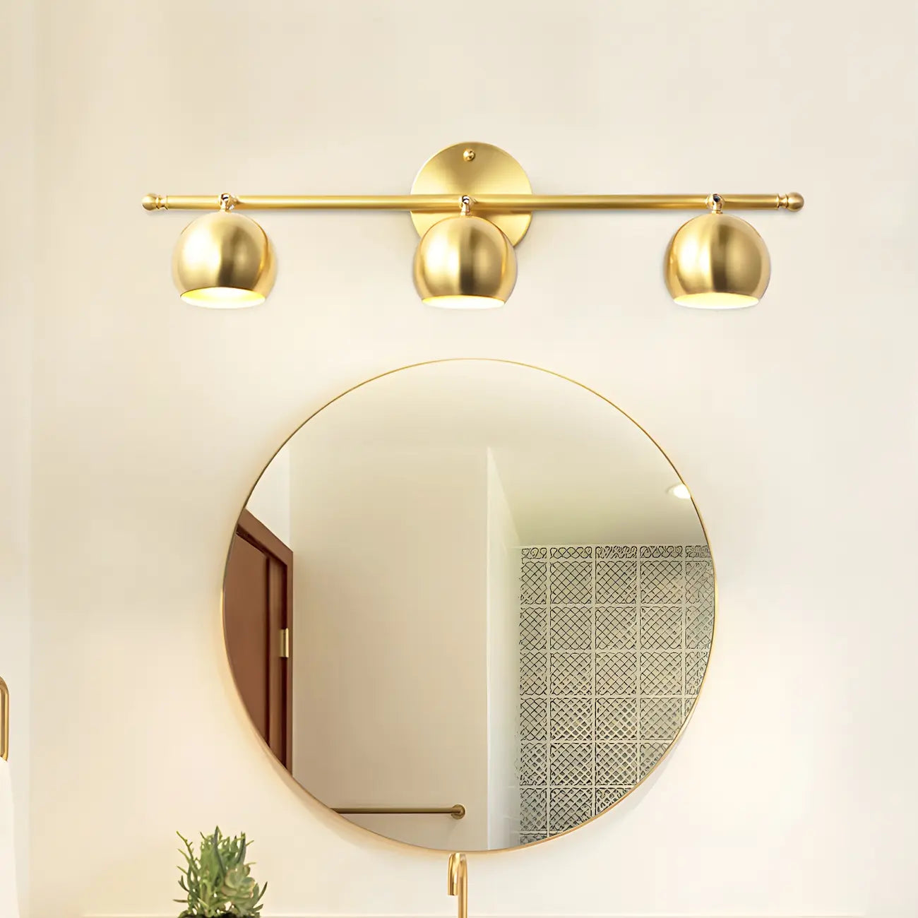 Applique murale moderne en laiton doré avec dôme pour salle de bain