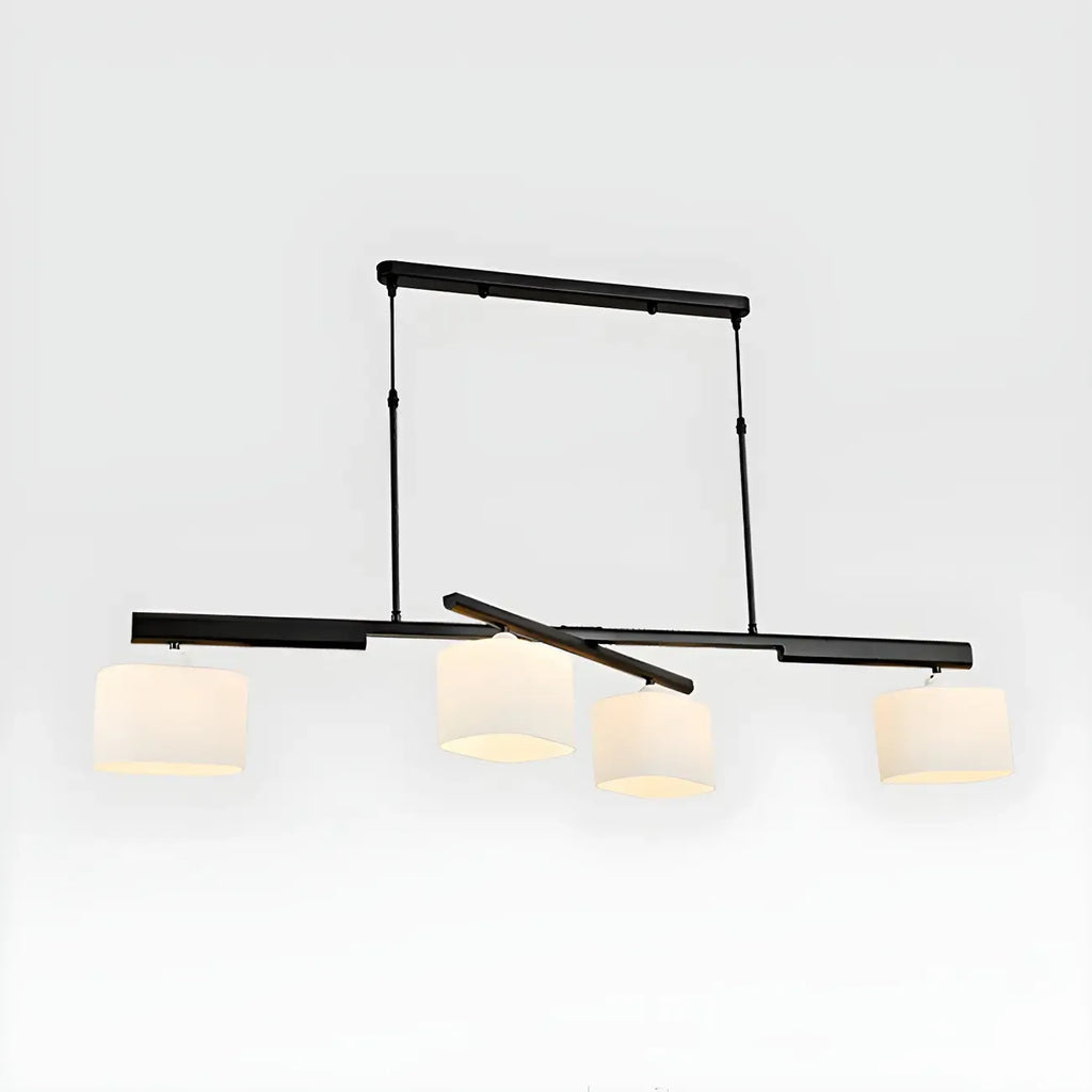 Lampadario a cilindro a 4 luci minimalista con struttura in metallo