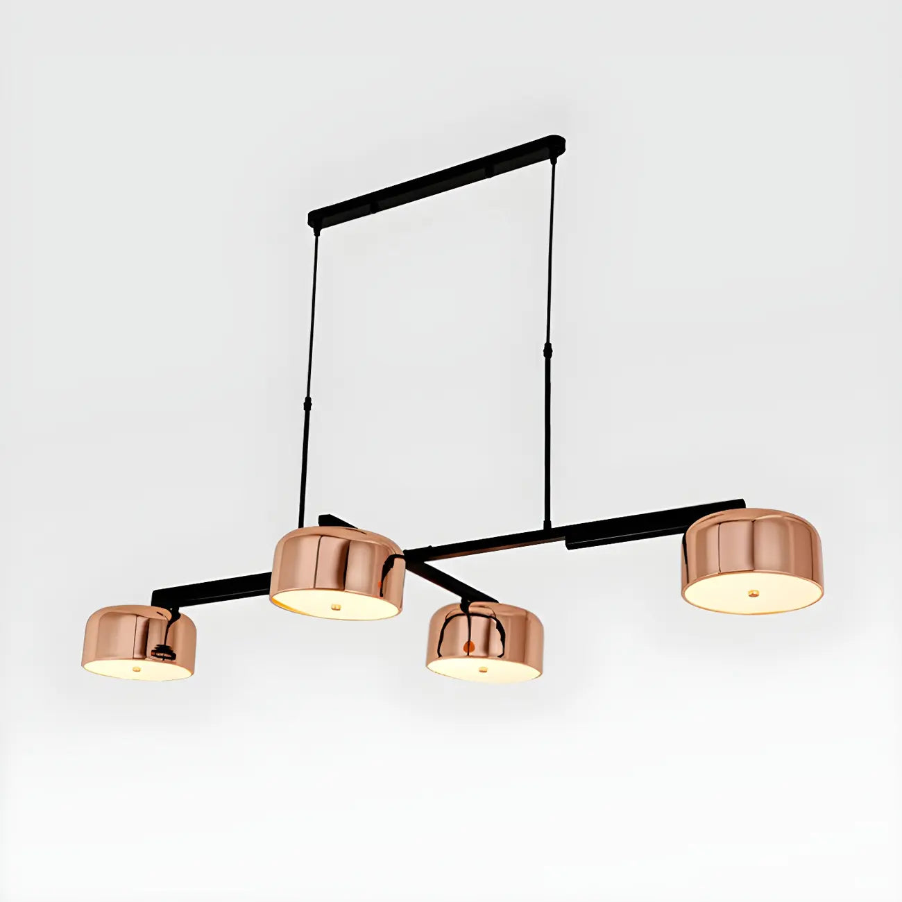 Lampadario a cilindro a 4 luci minimalista con struttura in metallo