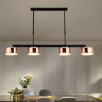 Lampadario a cilindro a 4 luci minimalista con struttura in metallo