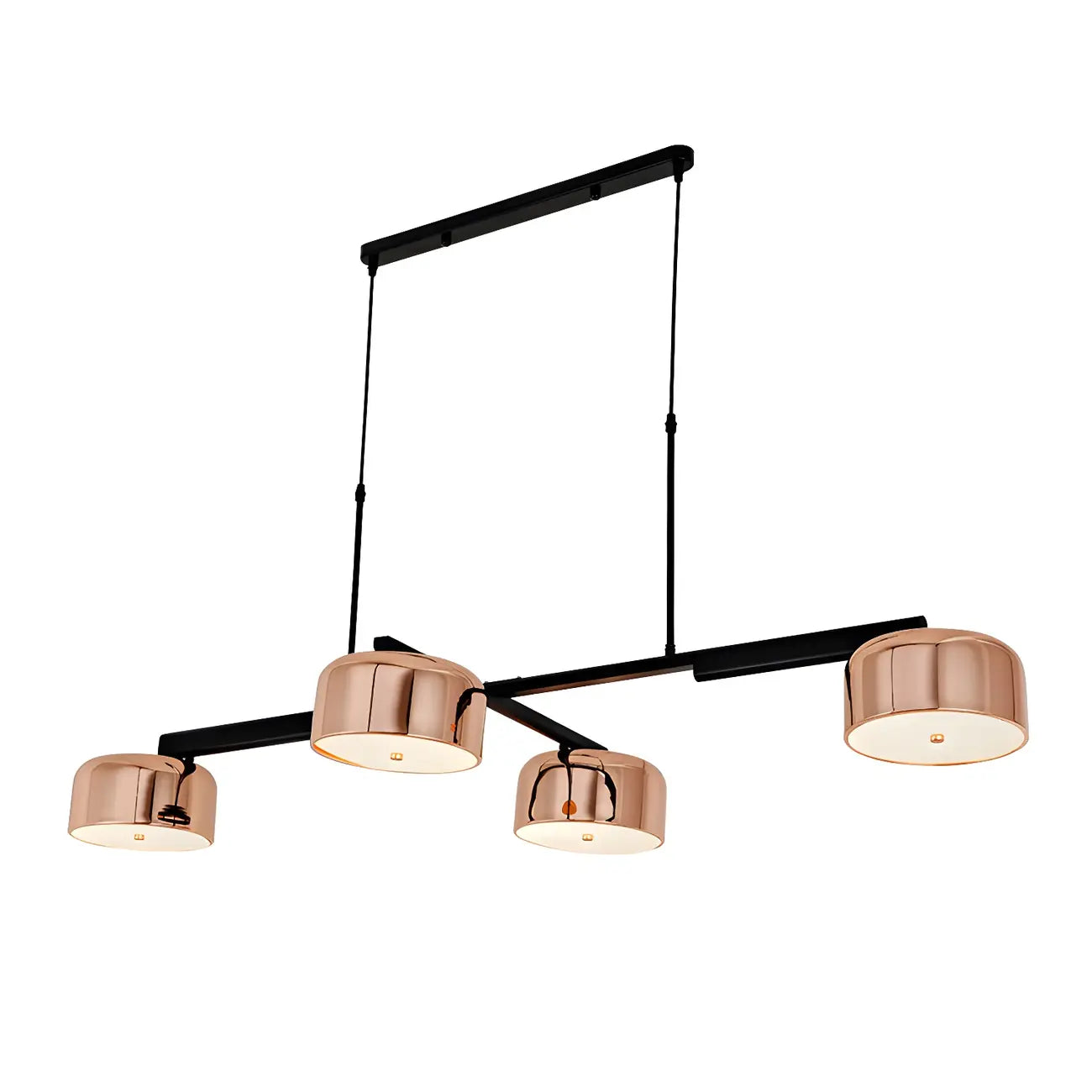 Lampadario a cilindro a 4 luci minimalista con struttura in metallo