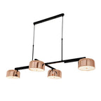 Lampadario a cilindro a 4 luci minimalista con struttura in metallo