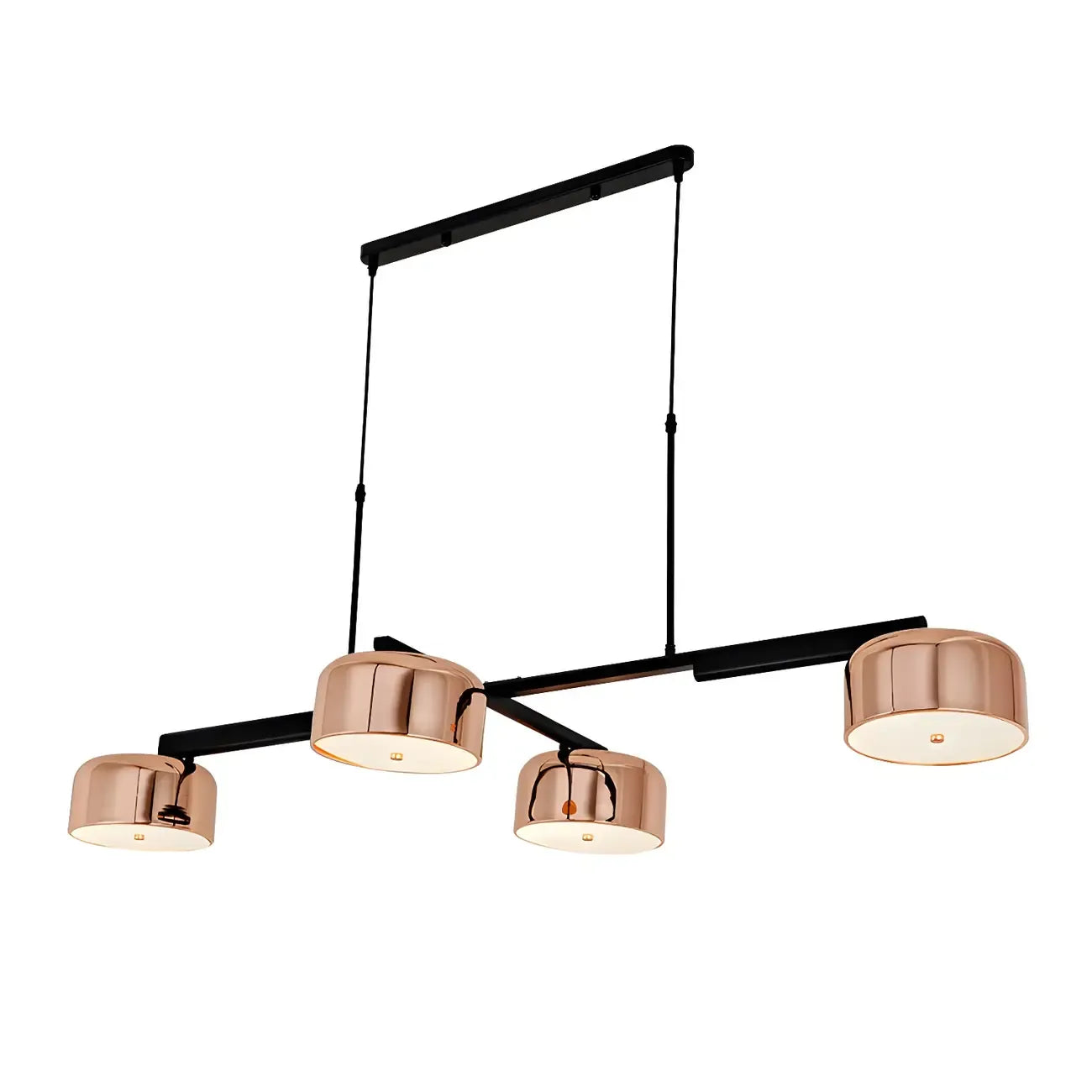 Lampadario a cilindro a 4 luci minimalista con struttura in metallo