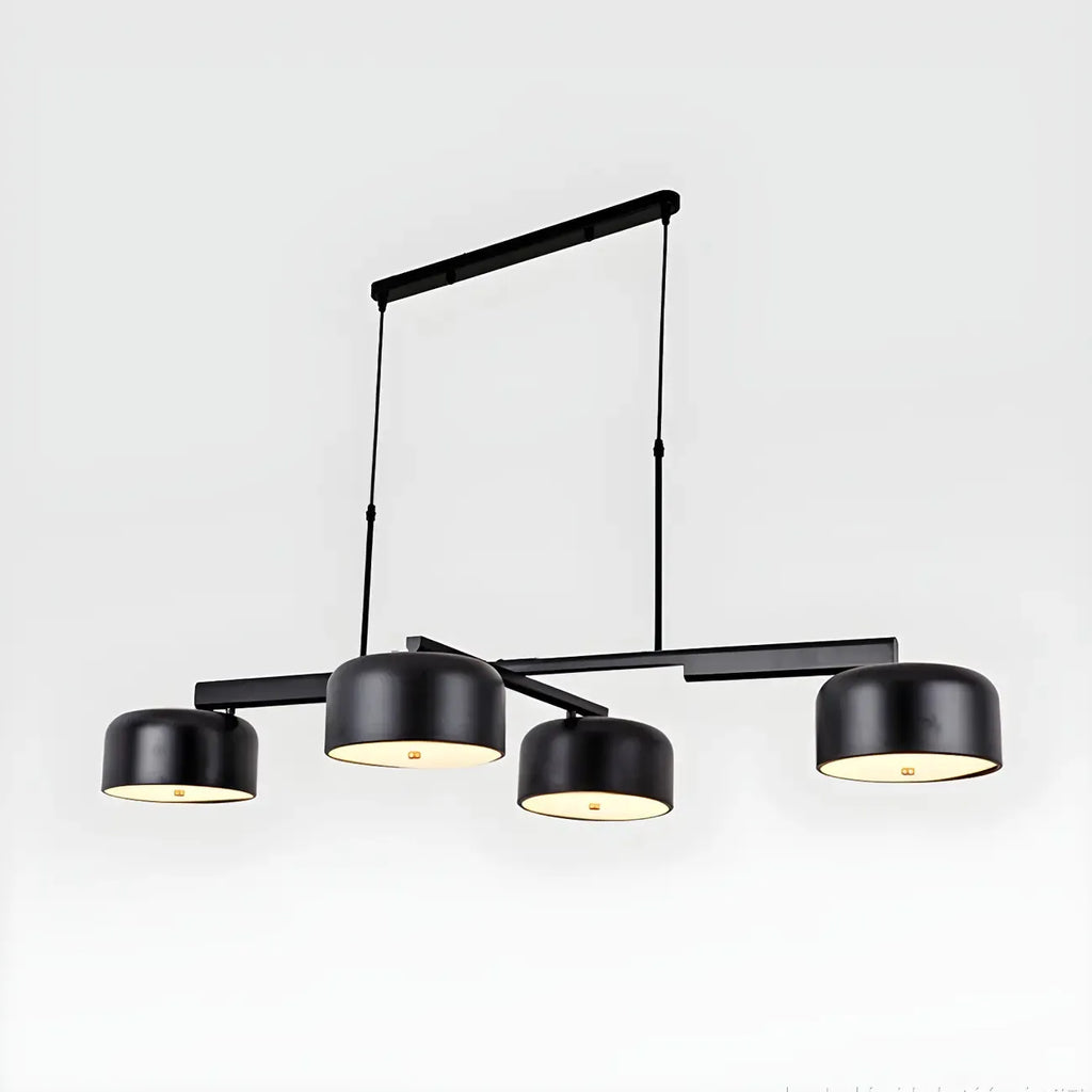 Lampadario a cilindro a 4 luci minimalista con struttura in metallo