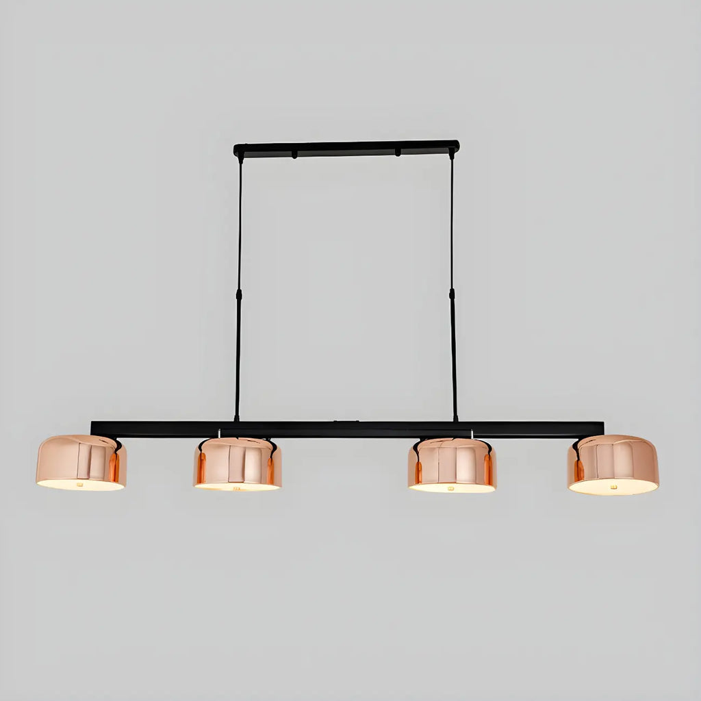 Lampadario a cilindro a 4 luci minimalista con struttura in metallo