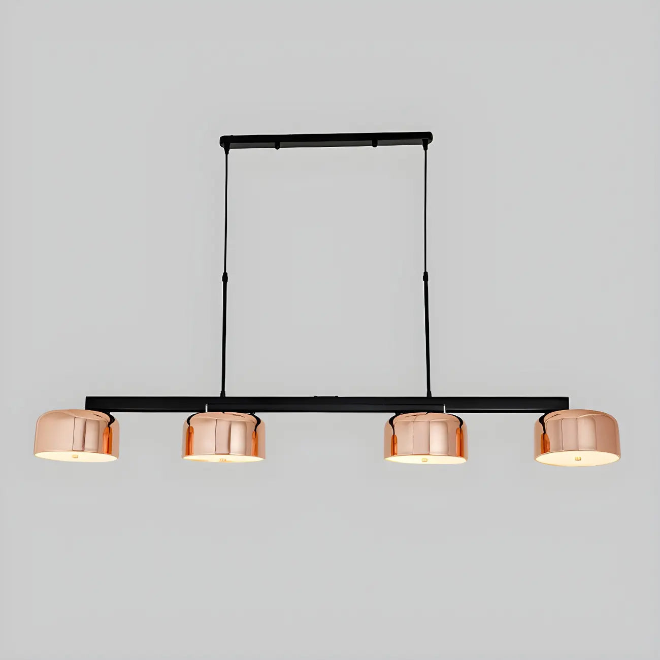 Lampadario a cilindro a 4 luci minimalista con struttura in metallo