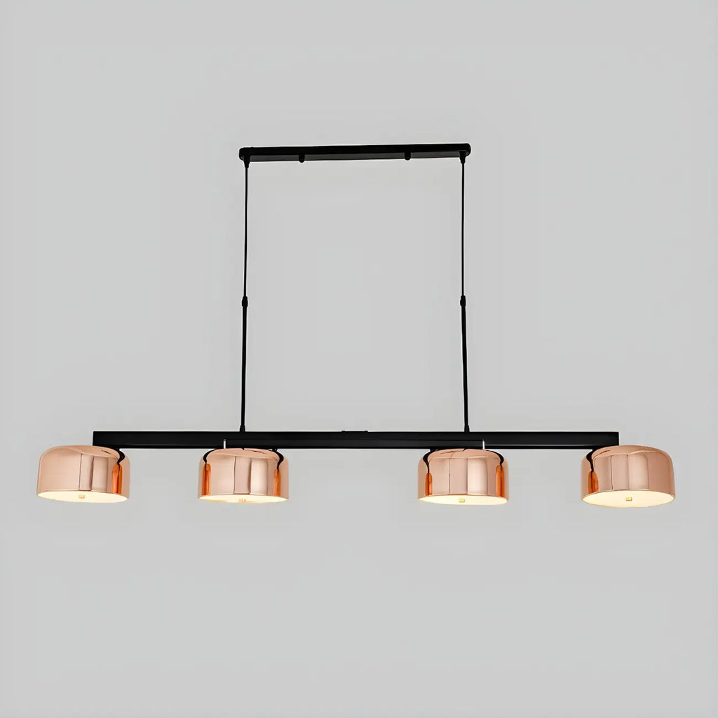 Lampadario a cilindro a 4 luci minimalista con struttura in metallo