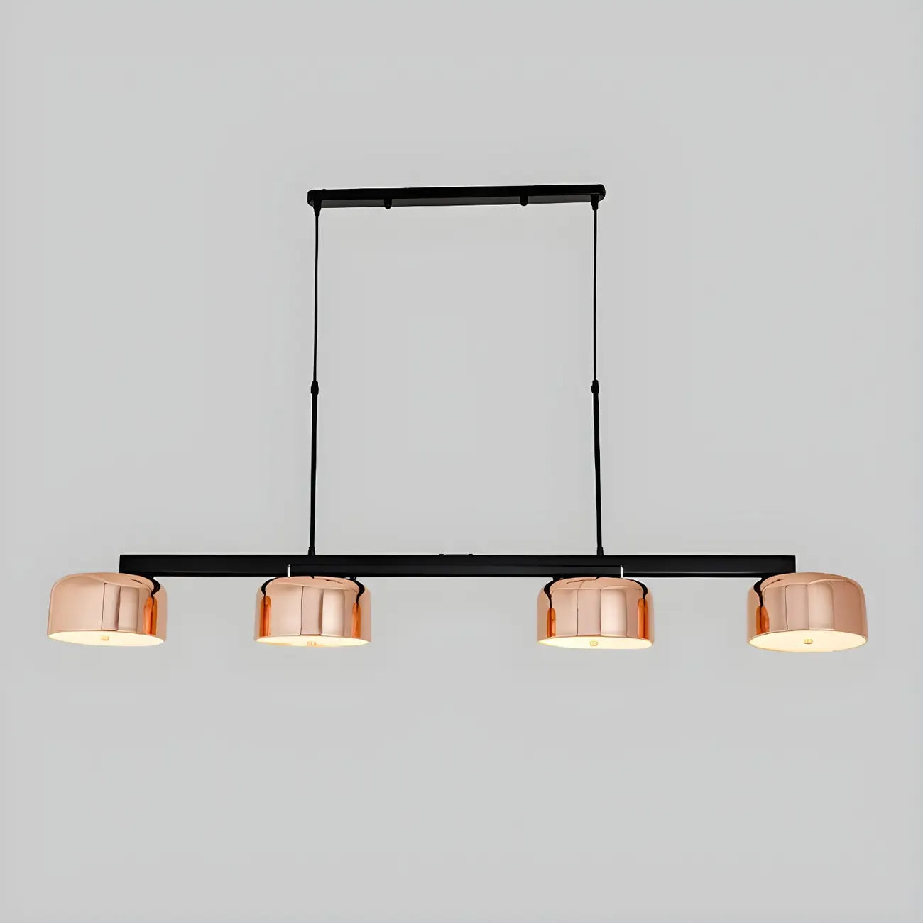 Lampadario a cilindro a 4 luci minimalista con struttura in metallo