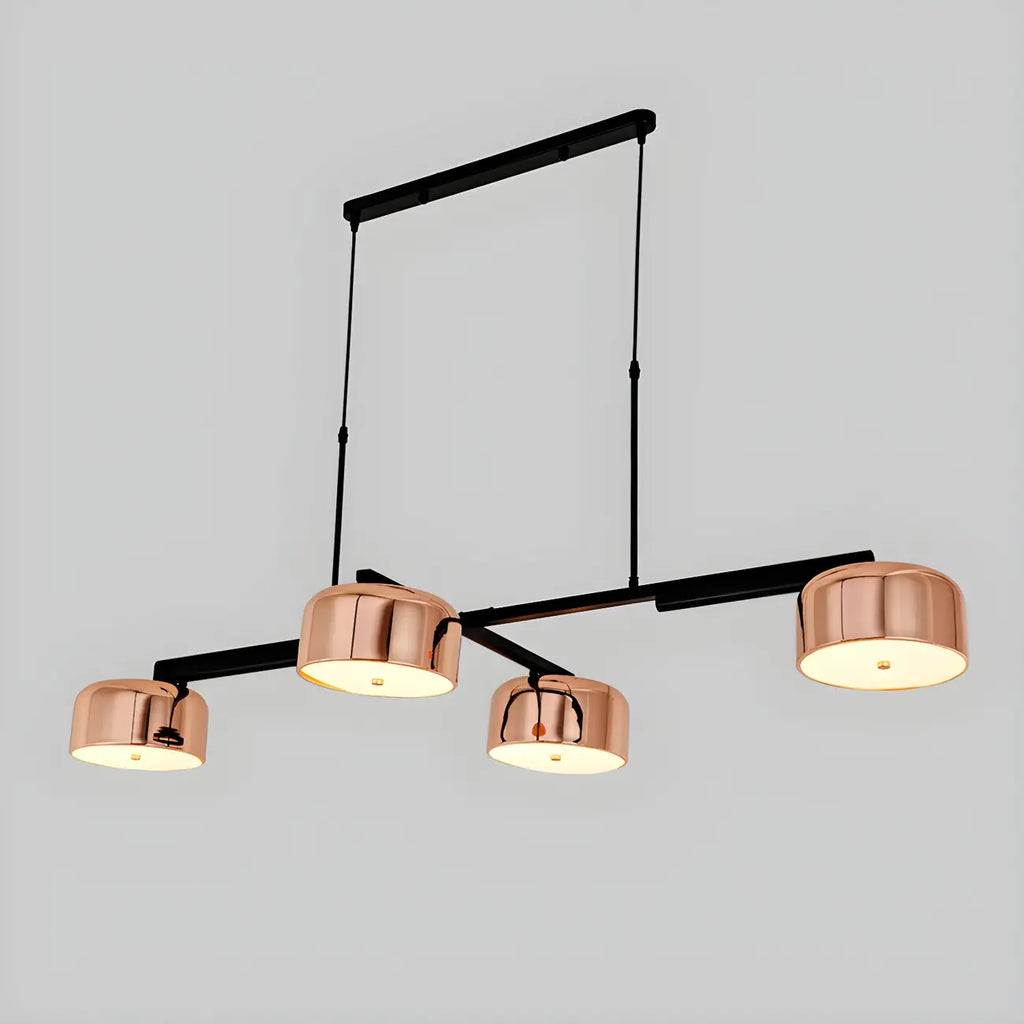 Lampadario a cilindro a 4 luci minimalista con struttura in metallo