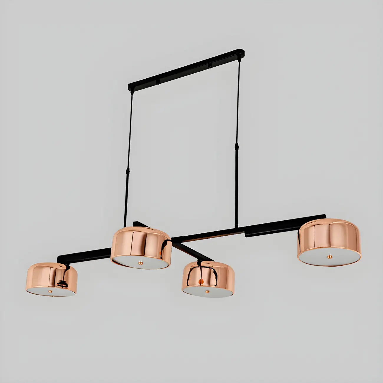 Lampadario a cilindro a 4 luci minimalista con struttura in metallo