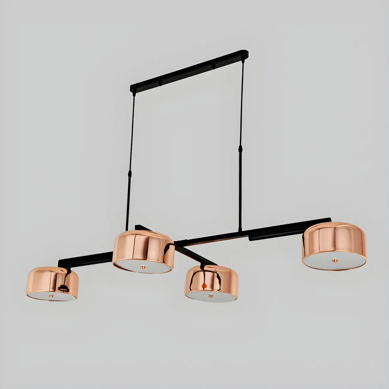 Lampadario a cilindro a 4 luci minimalista con struttura in metallo