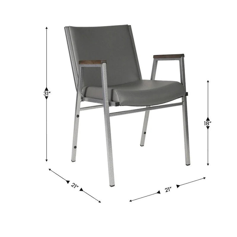 Sedia impilabile per carichi pesanti con braccioli - 21P x 21L x 31A