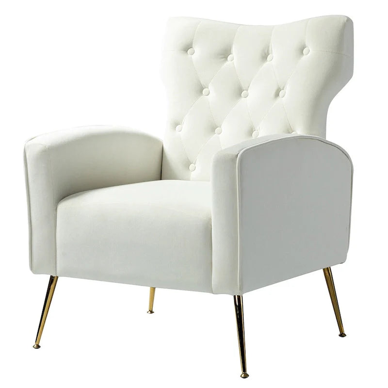Chaise tuftée Abadiana Accent avec base en métal par HULALA HOME