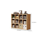 Bibliothèque horizontale moderne en bois à 8 cubes, finition naturelle