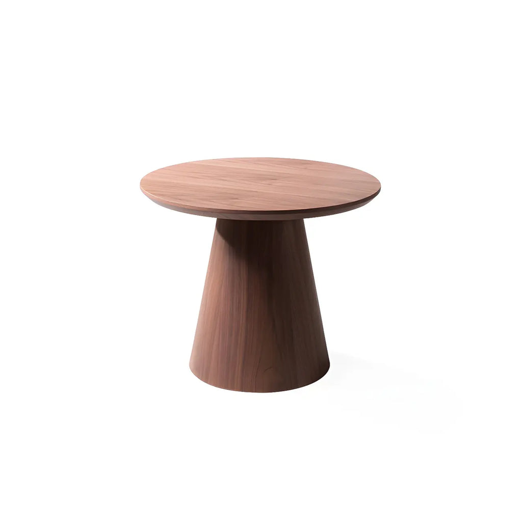 Table basse ronde élégante en noyer foncé