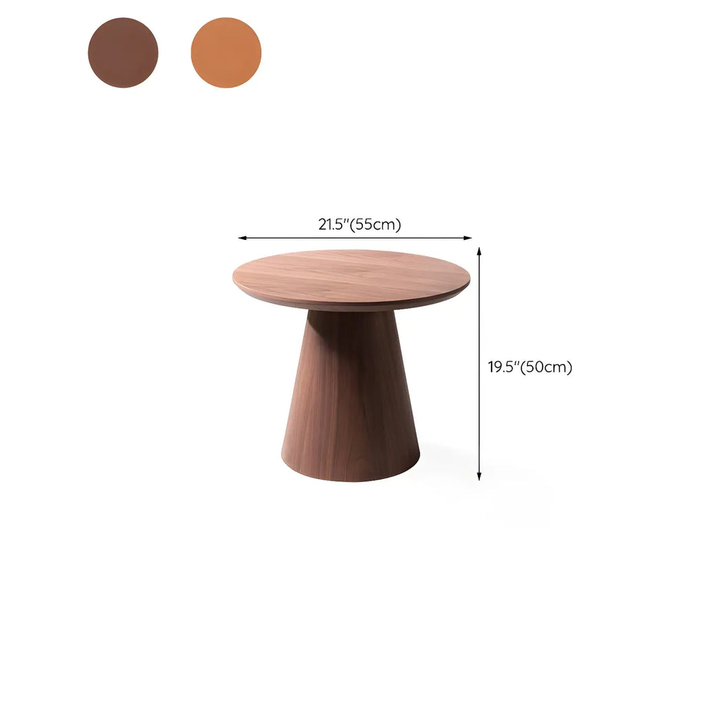 Table basse ronde élégante en noyer foncé