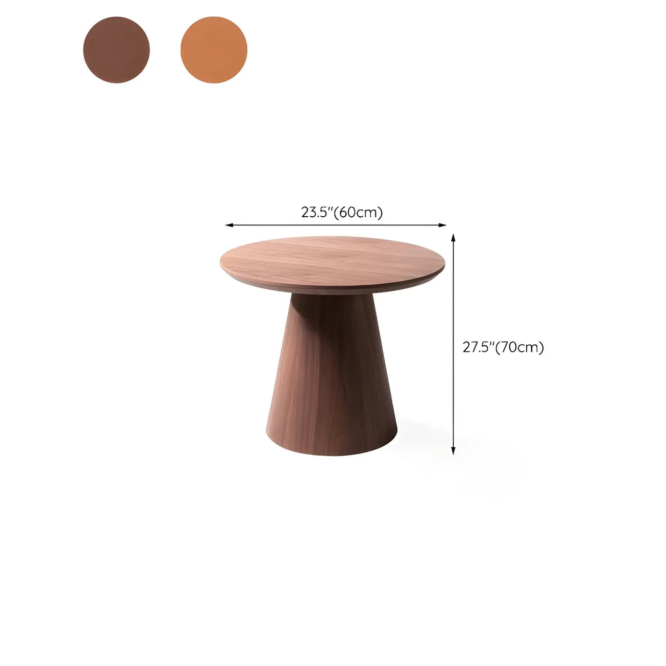 Table basse ronde élégante en noyer foncé
