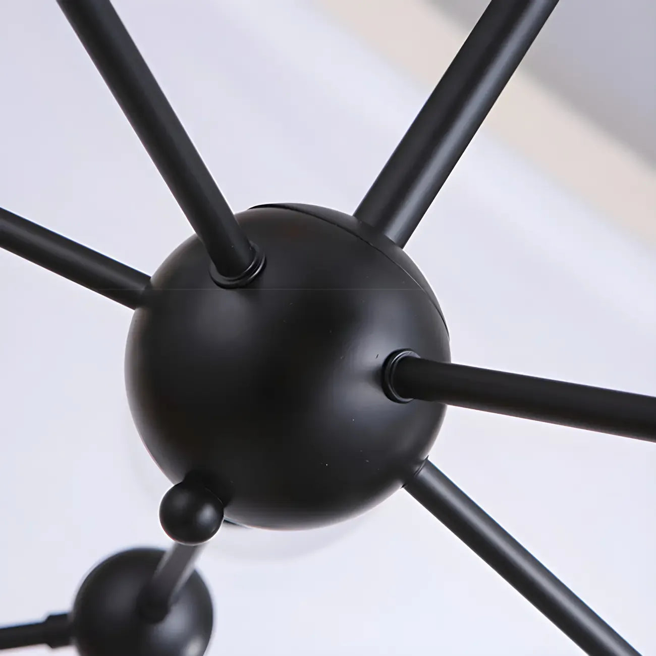 Lustre industriel moderne Sputnik en verre noir à 9-18 lumières