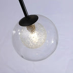 Lustre industriel moderne Sputnik en verre noir à 9-18 lumières