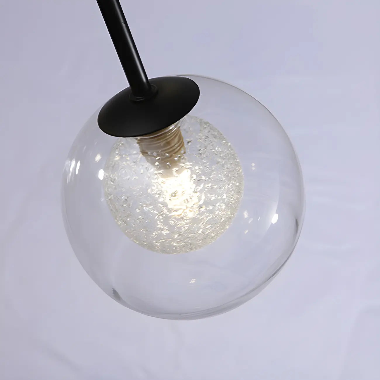 Lustre industriel moderne Sputnik en verre noir à 9-18 lumières