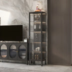 Vitrine à portes vitrées et cadre en métal blanc pour salon