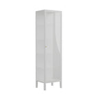 Vitrine à portes vitrées et cadre en métal blanc pour salon