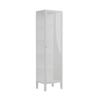 Vitrine à portes vitrées et cadre en métal blanc pour salon
