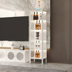 Vitrine à portes vitrées et cadre en métal blanc pour salon
