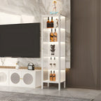 Vitrine à portes vitrées et cadre en métal blanc pour salon