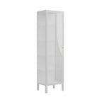 Vitrine à portes vitrées et cadre en métal blanc pour salon