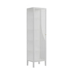 Vitrine à portes vitrées et cadre en métal blanc pour salon
