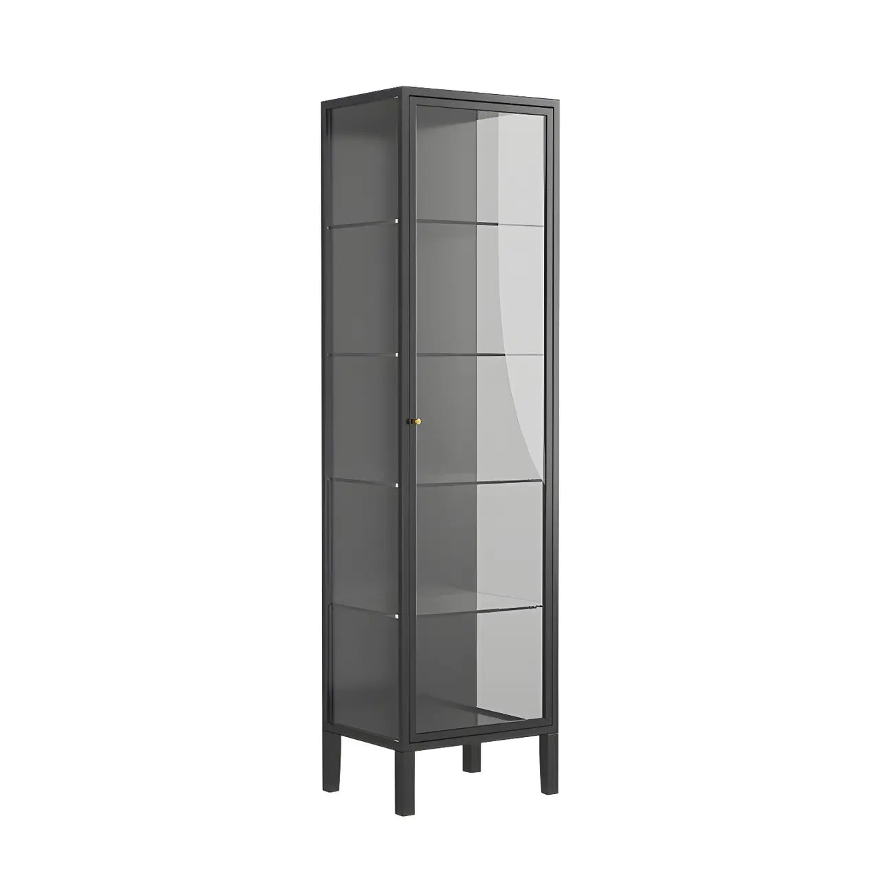 Vitrine à portes vitrées et cadre en métal blanc pour salon