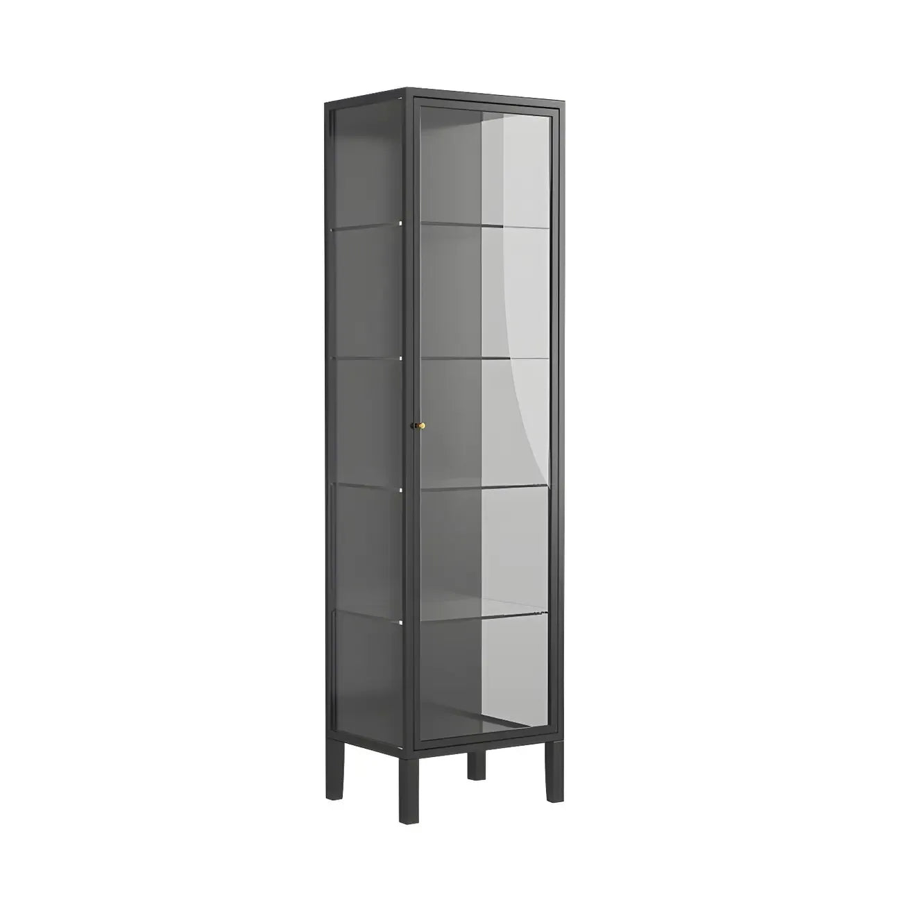 Vitrine à portes vitrées et cadre en métal blanc pour salon